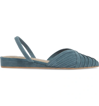 Shop Seychelles Highly Touted Pointy Toe Flat In Blue Suede