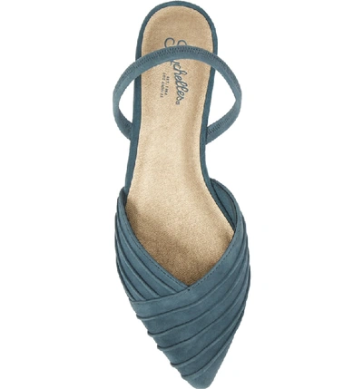 Shop Seychelles Highly Touted Pointy Toe Flat In Blue Suede