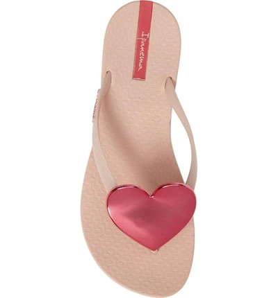 Shop Ipanema Wave Heart Flip Flop In Pink/ Pink