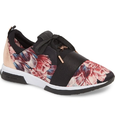 Ted Baker Floral Blossom Print Sneakers - Black In Multi | ModeSens