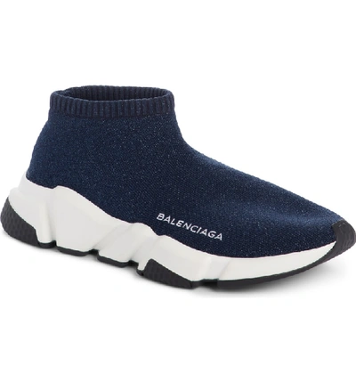 Shop Balenciaga Low Speed Sneaker In Midnight Blue
