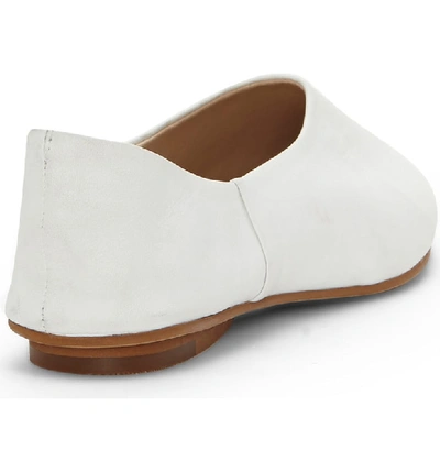 Shop Vince Camuto Stanta Pointy Toe Flat In Pure White Leather