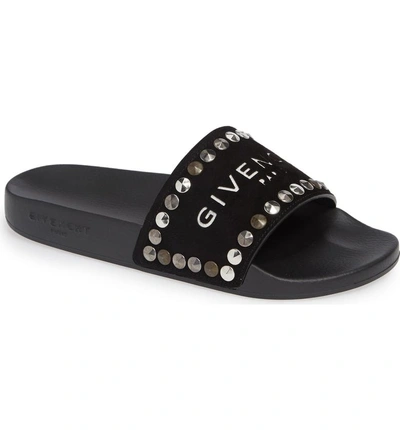 Shop Givenchy Studded Slide Sandal In Black