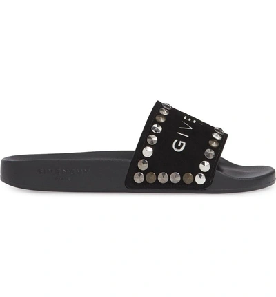 Shop Givenchy Studded Slide Sandal In Black