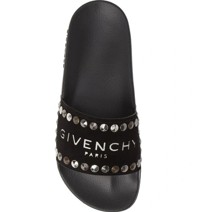 Givenchy Studs Flats Black Rubber Slides | ModeSens