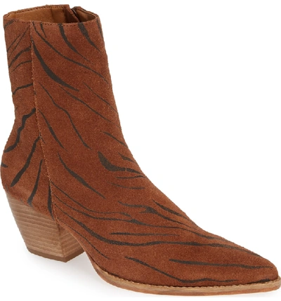 Shop Matisse Caty Western Pointy Toe Bootie In Tiger Suede