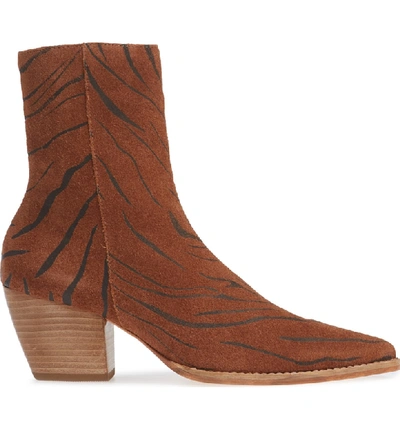 Shop Matisse Caty Western Pointy Toe Bootie In Tiger Suede