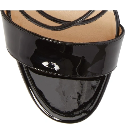 Shop Christian Louboutin Choca Criss Sandal In Black Patent