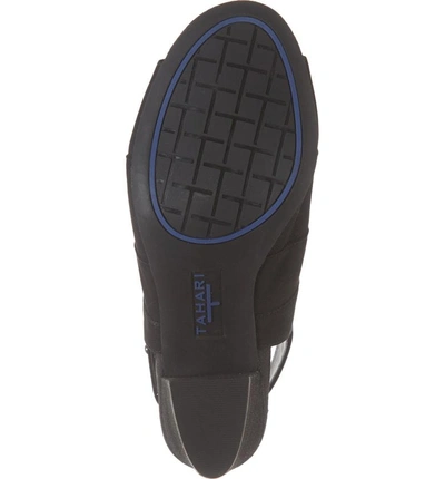 Shop T Tahari Tt-punch Sandal In Black Nubuck Leather