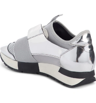 Shop Balenciaga Lace-up Sneaker In Silver