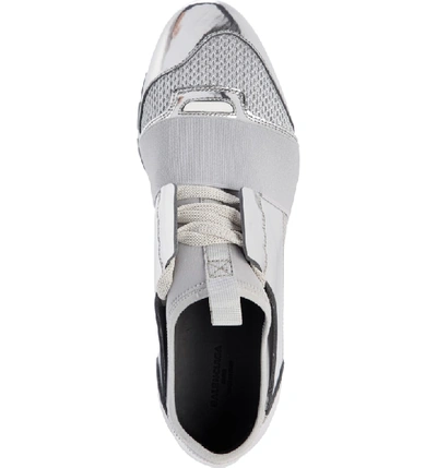 Shop Balenciaga Lace-up Sneaker In Silver