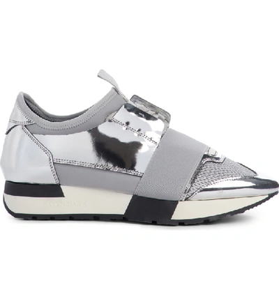 Shop Balenciaga Lace-up Sneaker In Silver