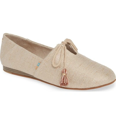 Shop Toms Kelli Flat In Rose Gold Metallic Woven