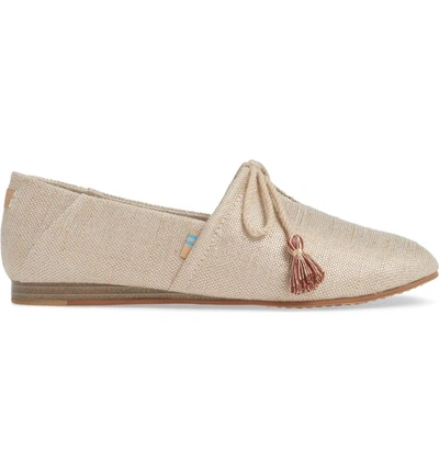 Shop Toms Kelli Flat In Rose Gold Metallic Woven