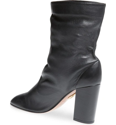 Shop Aquazzura Boogie Slouch Boot In Black Leather