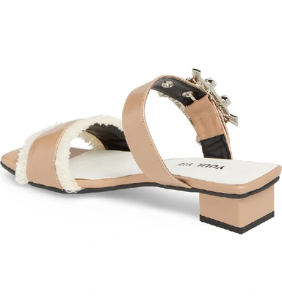 Shop Yuul Yie Embellished Slide Sandal In Skin Beige