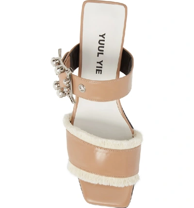 Shop Yuul Yie Embellished Slide Sandal In Skin Beige