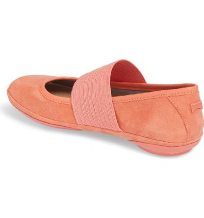 Shop Camper 'right Nina' Leather Ballerina Flat In Medium Pink Leather