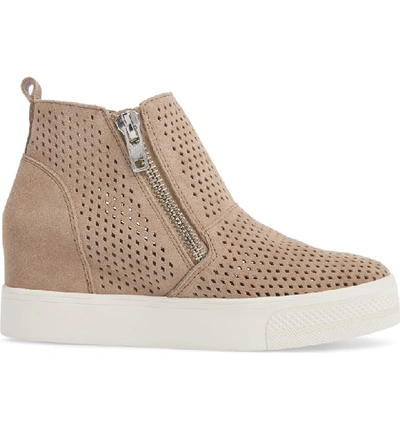 Shop Steve Madden Wedgie High Top Platform Sneaker In Taupe