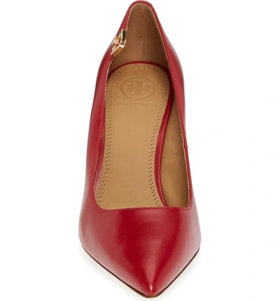 Shop Tory Burch Elizabeth Pointy Toe Pump In Dark Redstone