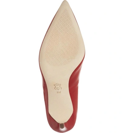 Shop Tory Burch Elizabeth Pointy Toe Pump In Dark Redstone