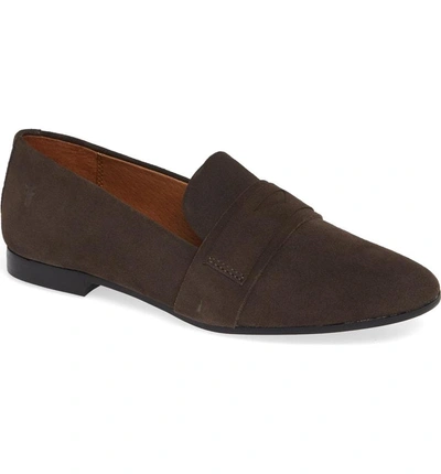 Shop Frye Terri Penny Loafer In Charcoal Suede