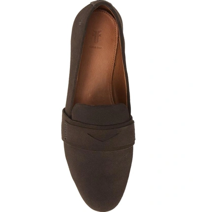 Shop Frye Terri Penny Loafer In Charcoal Suede