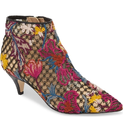 Shop Sam Edelman Kinzey Pointy Toe Bootie In Bright Multi Floral Lace