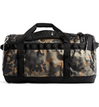 Shop The North Face Base Camp Large Duffel Bag - Green In Taupe Green/ Macrofleck Camo