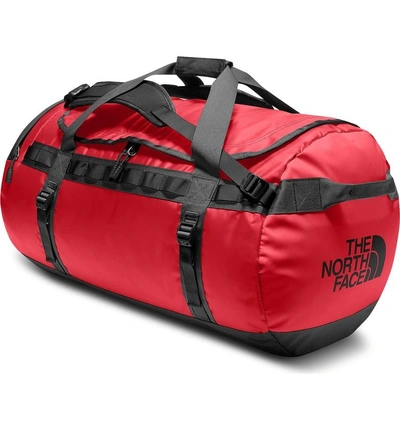 Shop The North Face Base Camp Large Duffle Bag In Red/ Black