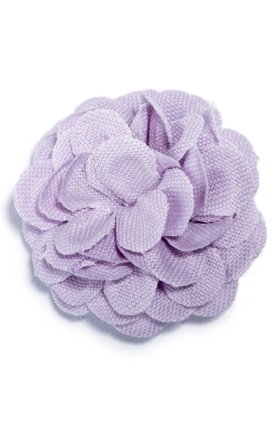 Shop Hook + Albert Large Lapel Flower In Light Purple