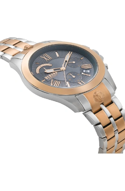 Shop Versus Lion Chronograph Bracelet Watch, 44mm In Silver/ Rose Gold