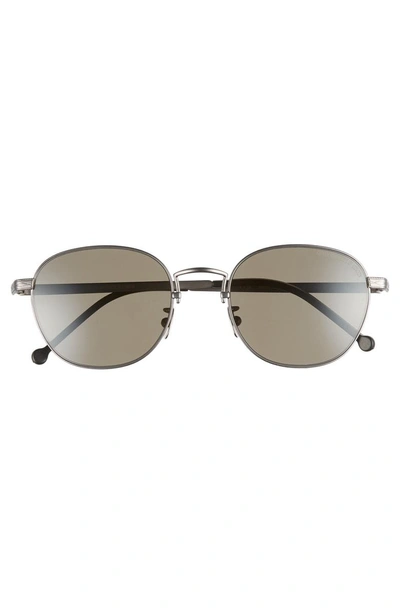 Shop Cutler And Gross 52mm Polarized Round Sunglasses - Satin Ruthenium/ Grey
