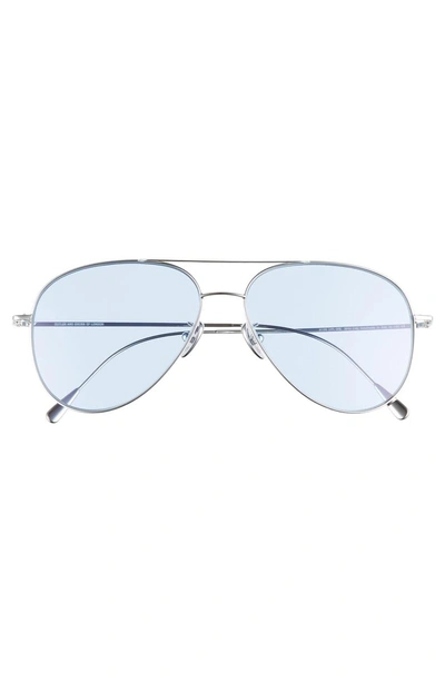 Shop Cutler And Gross 58mm Polarized Aviator Sunglasses - Palladium/ Blue