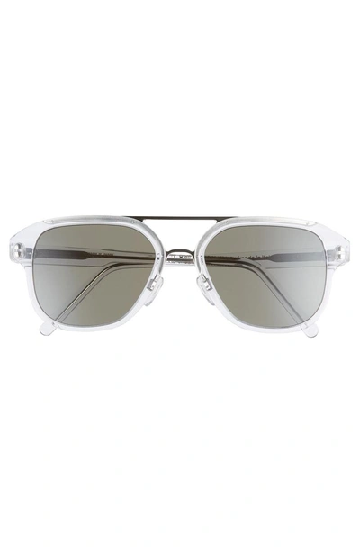 Shop Cutler And Gross 55mm Polarized Aviator Sunglasses - Crystal/ Grey