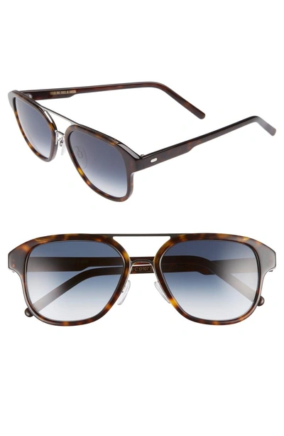 Shop Cutler And Gross 55mm Polarized Aviator Sunglasses - Dark Turtle/ Blue