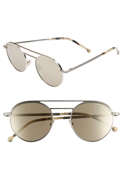 Shop Cutler And Gross 50mm Polarized Round Sunglasses In Palladium/ Grey