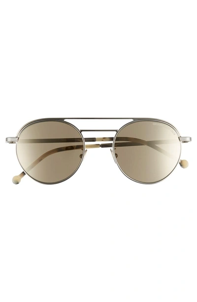 Shop Cutler And Gross 50mm Polarized Round Sunglasses In Palladium/ Grey