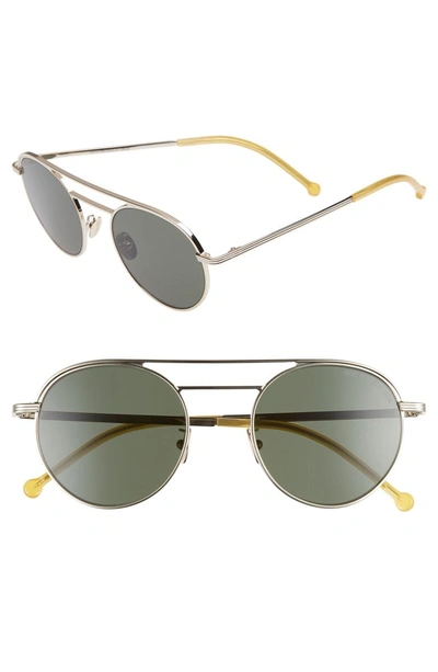 Shop Cutler And Gross 50mm Polarized Round Sunglasses - Gold/ Dark Green