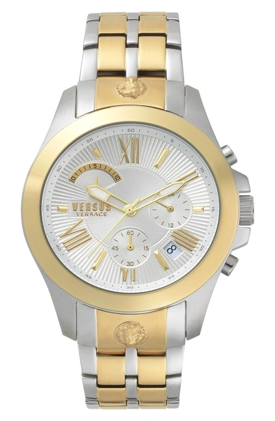 Shop Versus Lion Chronograph Bracelet Watch, 44mm In Silver/ Gold