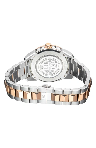 Shop Roberto Cavalli By Franck Muller Costellato Bracelet Watch In Rose Gold/ Silver
