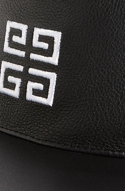 Shop Givenchy 4g Leather Ball Cap - Black In Black/ White