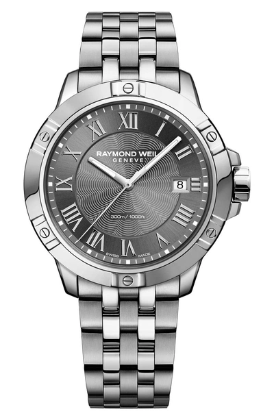 Shop Raymond Weil Tango Bracelet Watch, 41mm In Silver/ Grey/ Silver