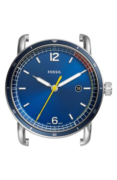 Shop Fossil The Commuter Watch Case, 42mm In Blue/ Blue/ Blue