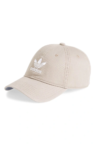 Shop Adidas Originals Relaxed Baseball Cap - Grey In Vapour Grey/ White