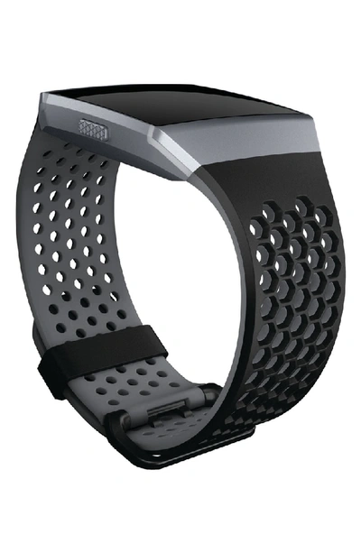 Shop Fitbit Ionic Accessory Band In Black Grey