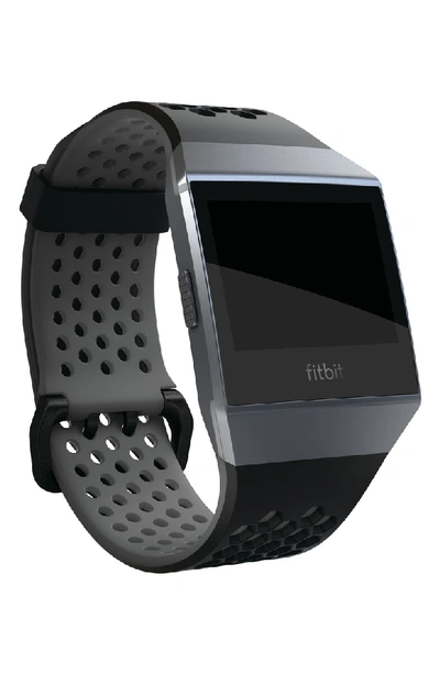 Shop Fitbit Ionic Accessory Band In Black Grey