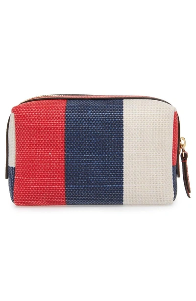 Shop Gucci Linea Merida Canvas Cosmetics Case In White/ Red/ Blue/ Vert