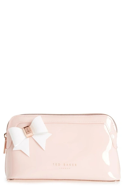 Shop Ted Baker Aubrie Bow Cosmetics Case In Light Pink