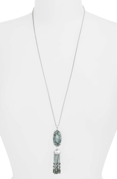 Shop Kendra Scott Eva Tassel Pendant Necklace In African Turquoise/ Silver